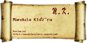 Mandula Klára névjegykártya